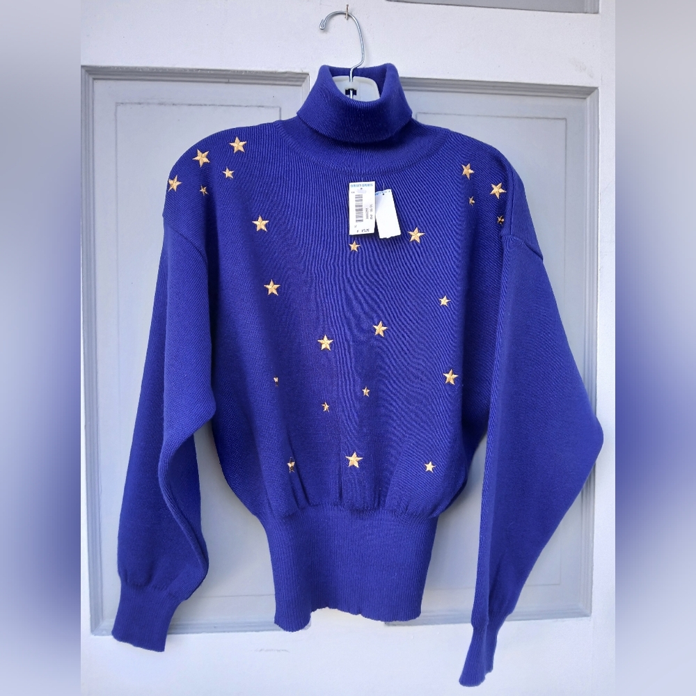 VINTAGE Meister Turtleneck Ski Sweater Size M NOS